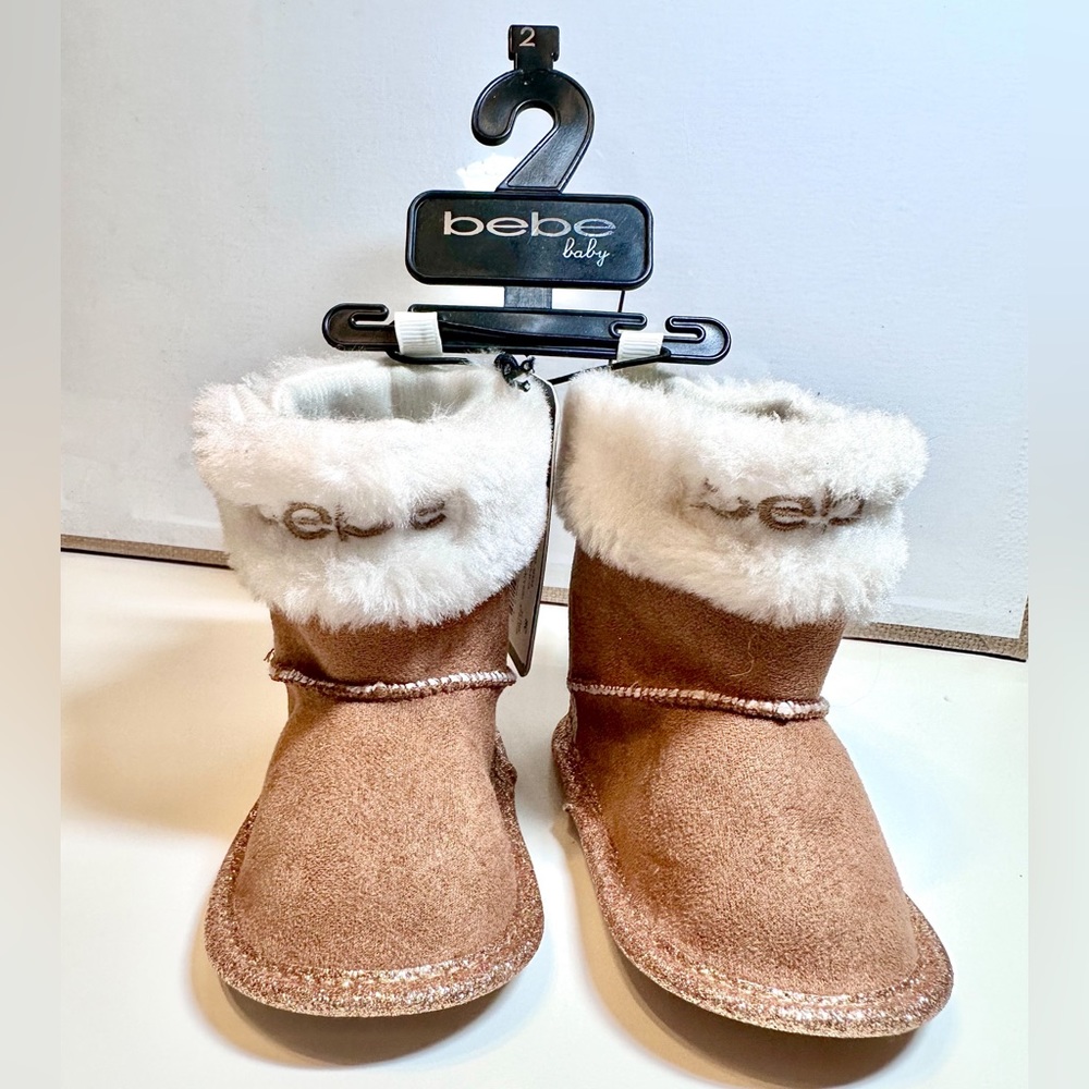 Newborn Boots / Infant Shoes / BEBE sparkly booties / size 2